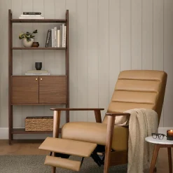 Krossa 31.5" Shelving Unit with Storage - Walnut