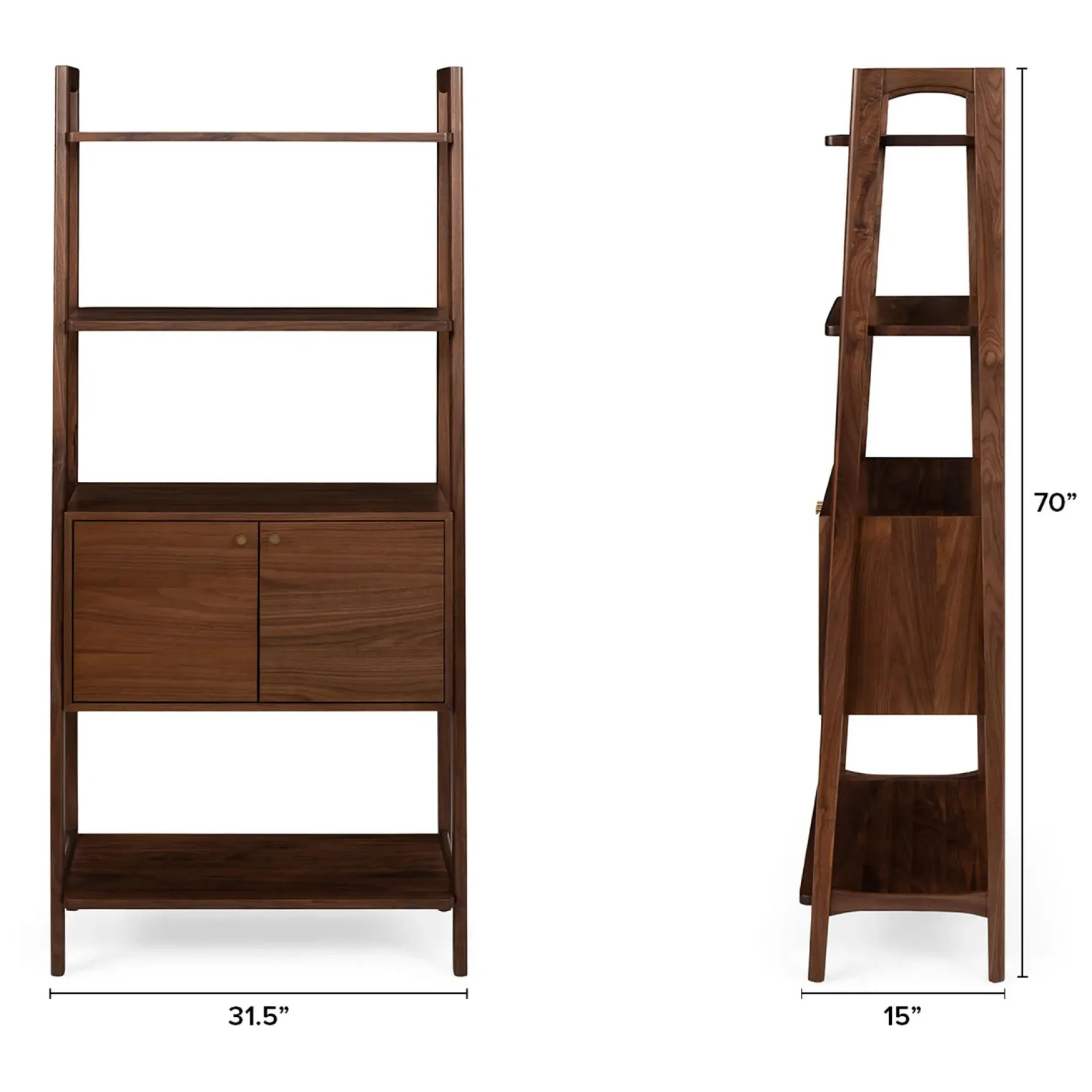 Krossa 31.5" Shelving Unit with Storage - Walnut