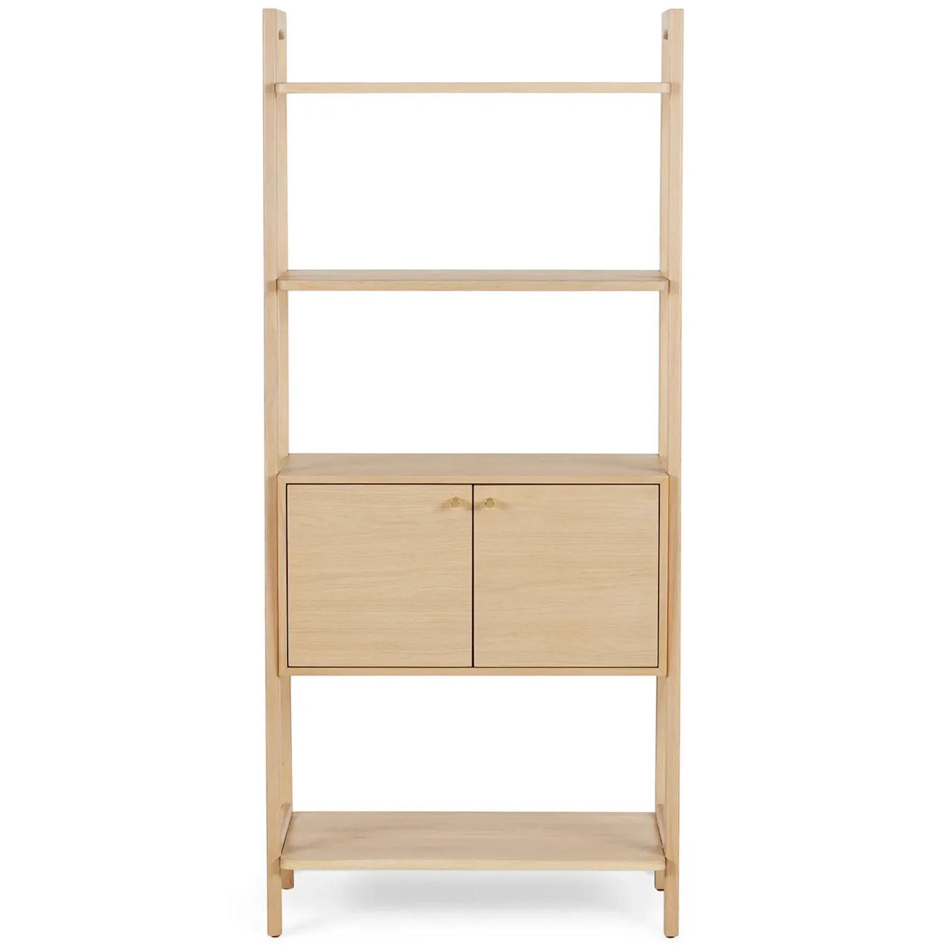 Krossa 31.5" Shelving Unit with Storage - White Oak