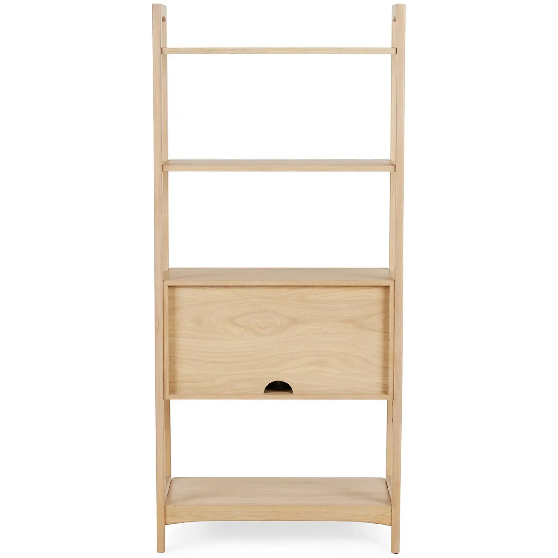 Krossa 31.5" Shelving Unit with Storage - White Oak