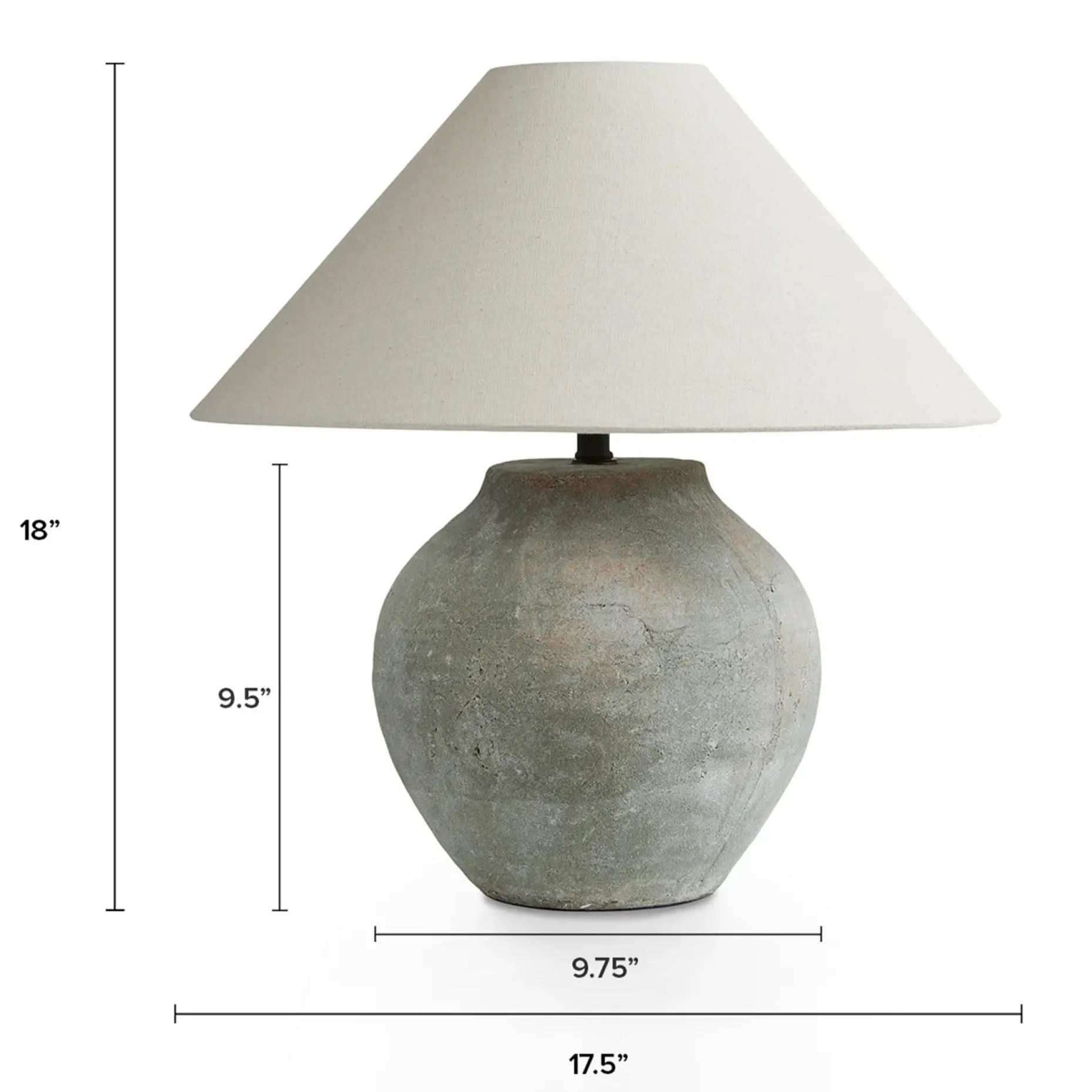 Krysto Table Lamp - Pompei Gray