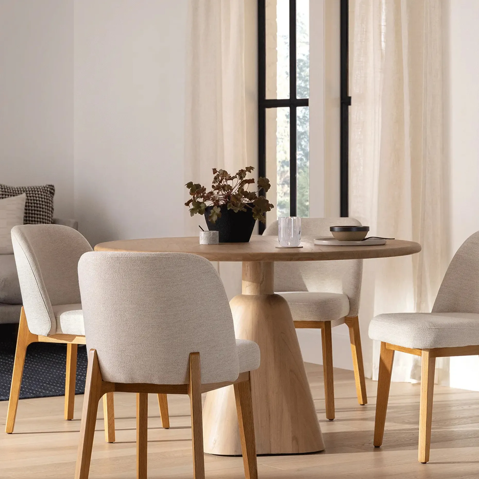 Kurasi 48" Solid Wood Round Dining Table - Natural