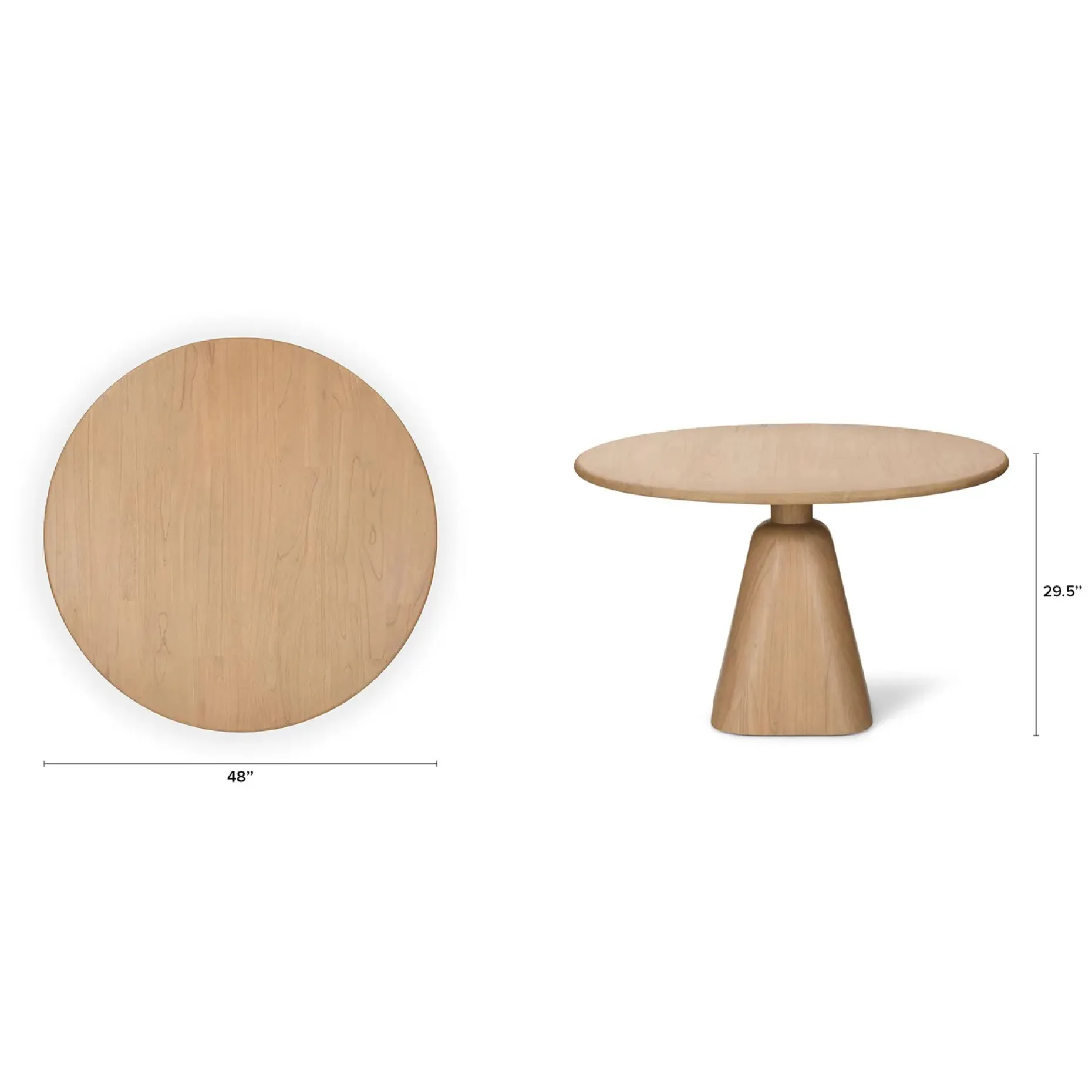 Kurasi 48" Solid Wood Round Dining Table - Natural