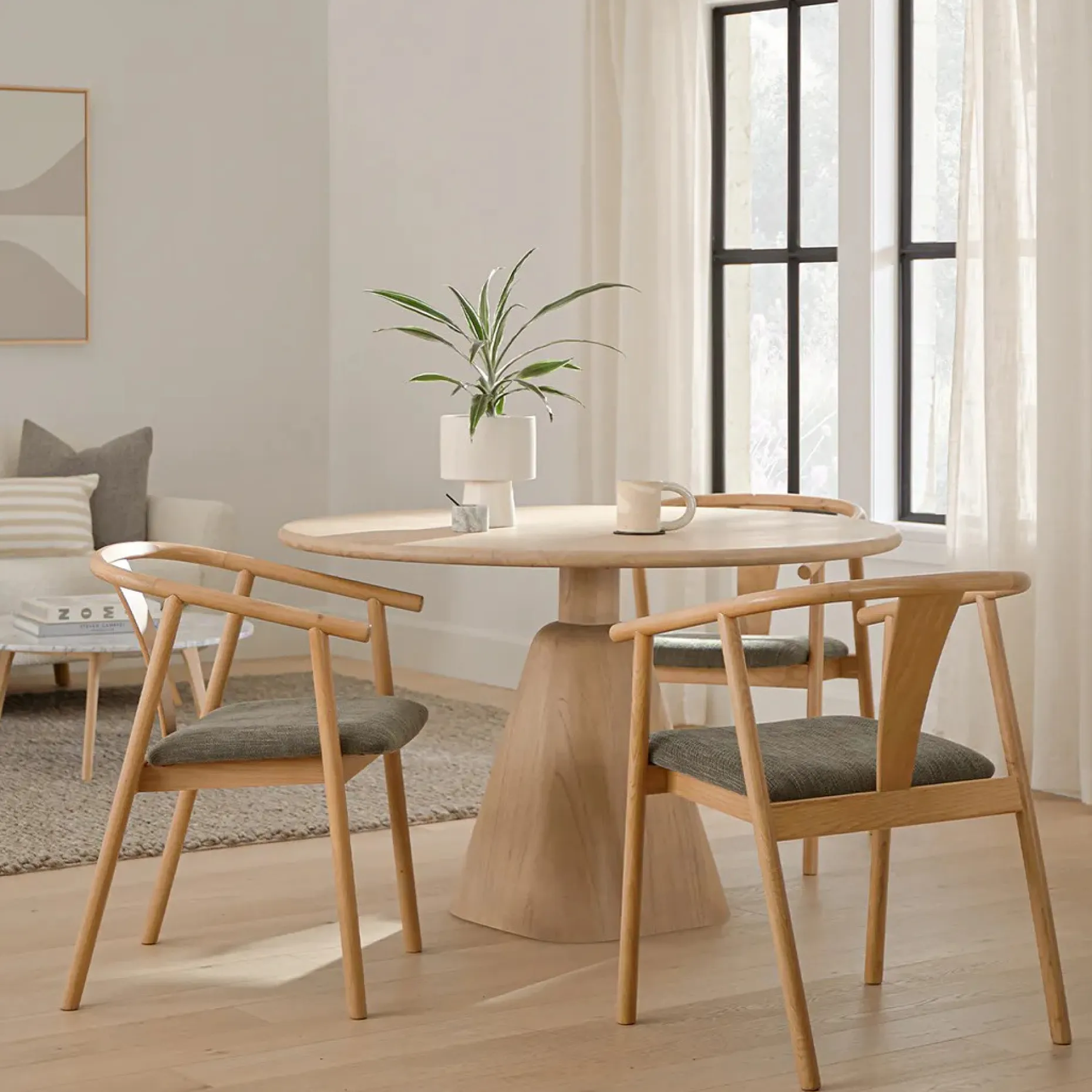 Kurasi 48" Solid Wood Round Dining Table - Natural