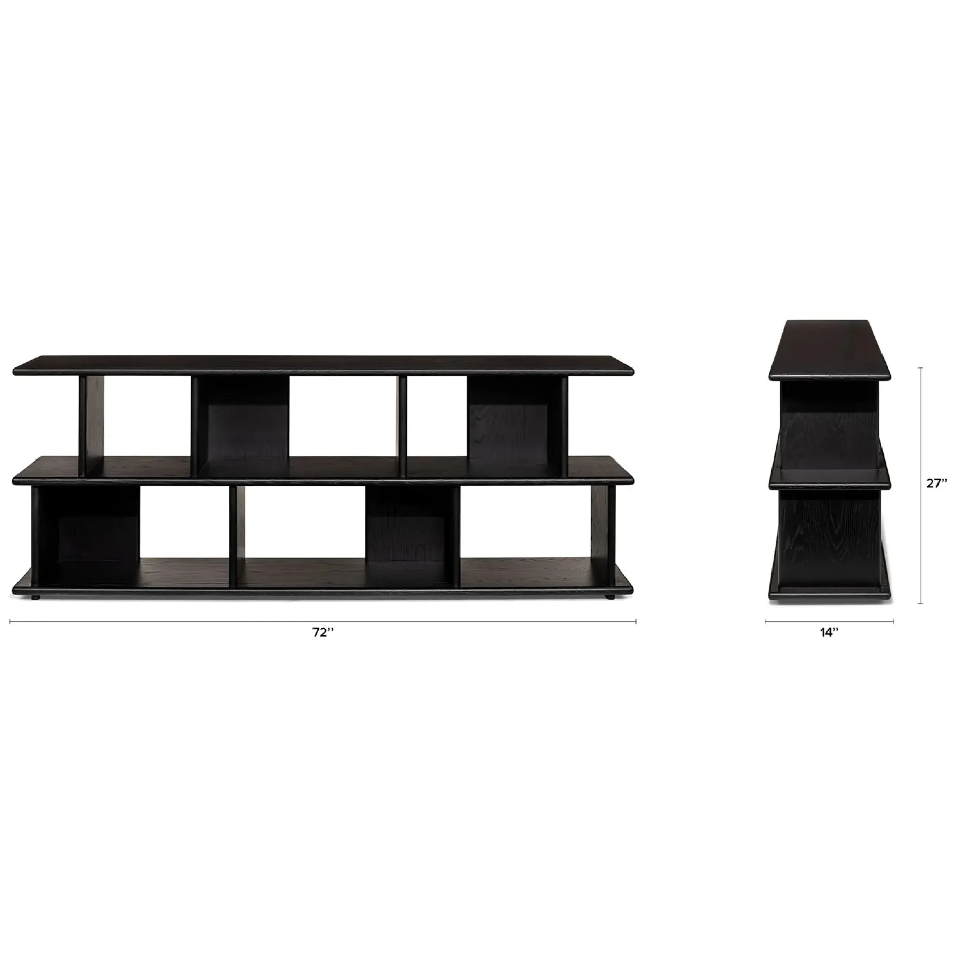 Lafora 72" Bookcase, Short - Black
