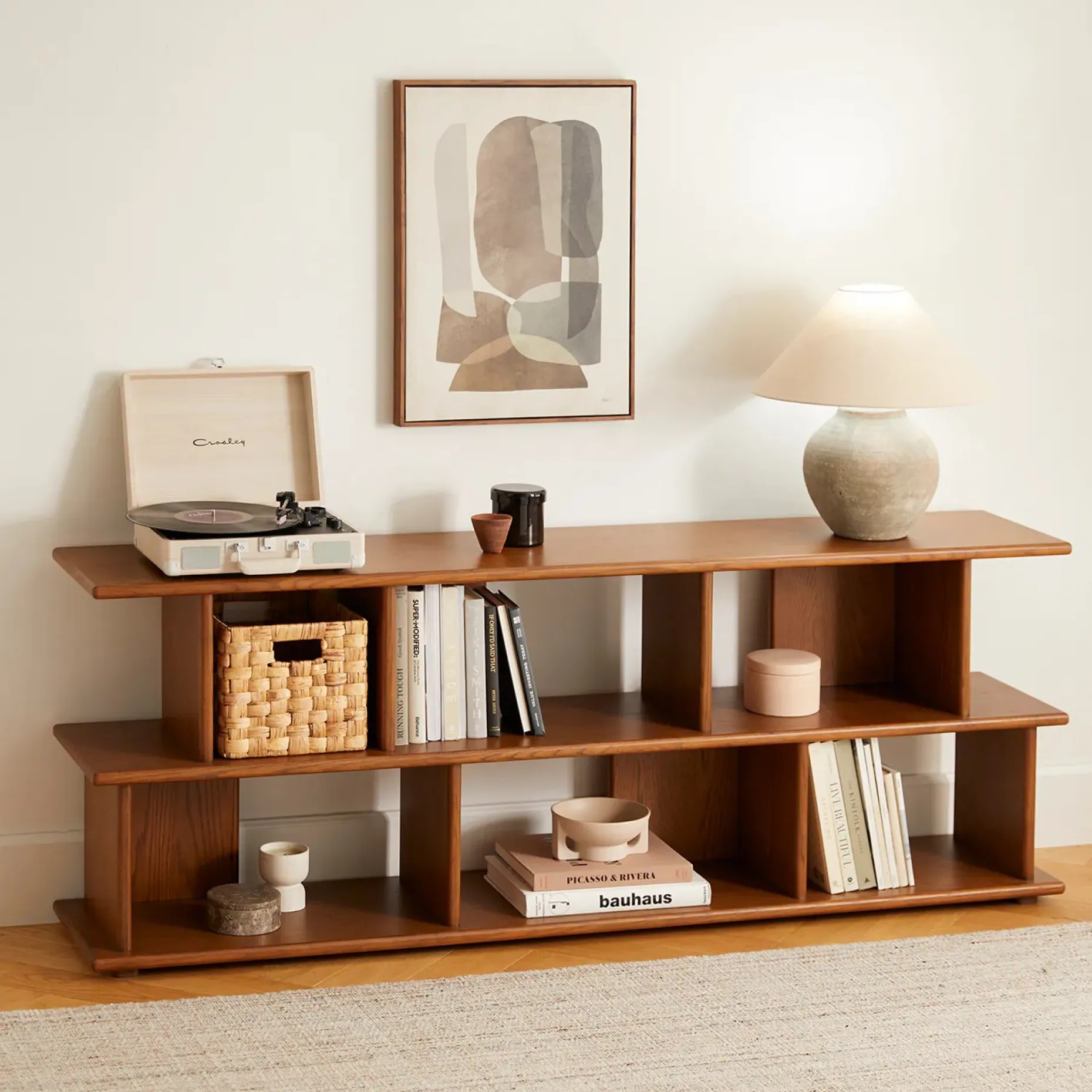 Lafora 72" Bookcase, Short - Smoked Oak