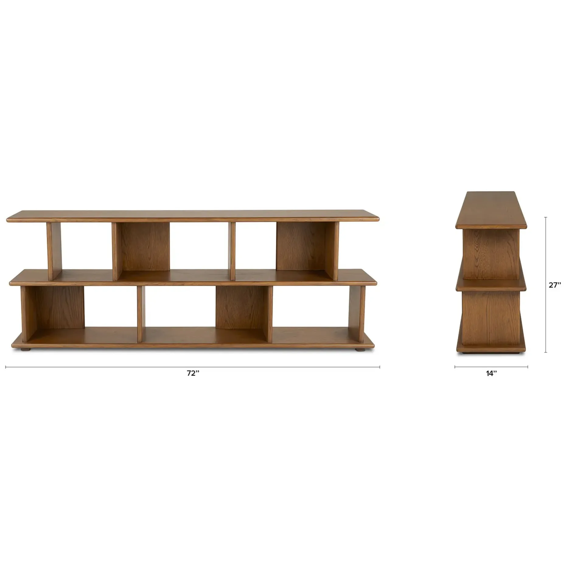 Lafora 72" Bookcase, Short - Smoked Oak
