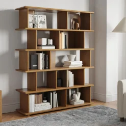 Lafora 53" Bookcase, Tall - Smoked Oak