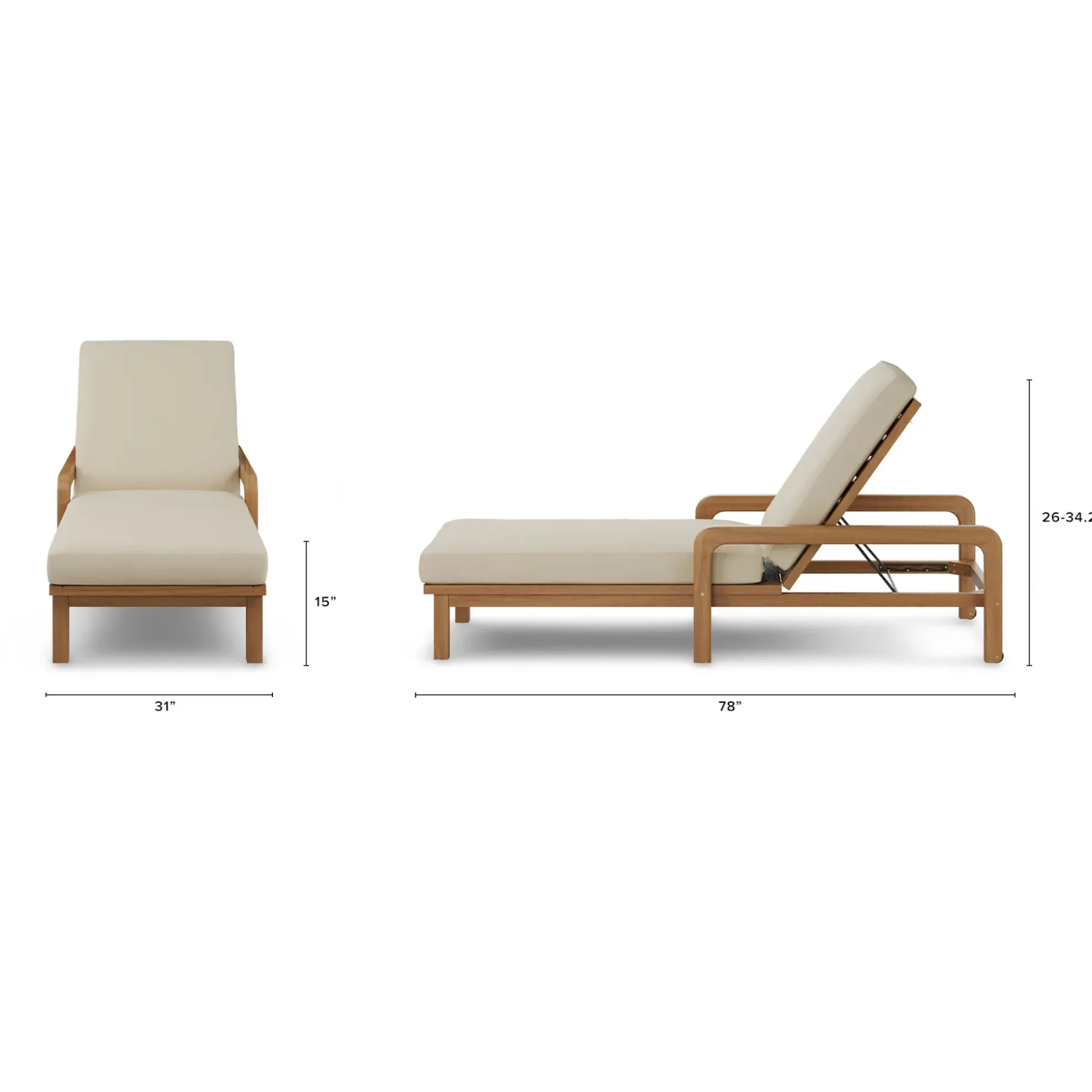 Laholm 78" Outdoor Chaise Lounge - Dravite Ivory