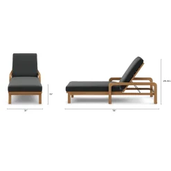 Laholm 78" Outdoor Chaise Lounge - Dravite Black