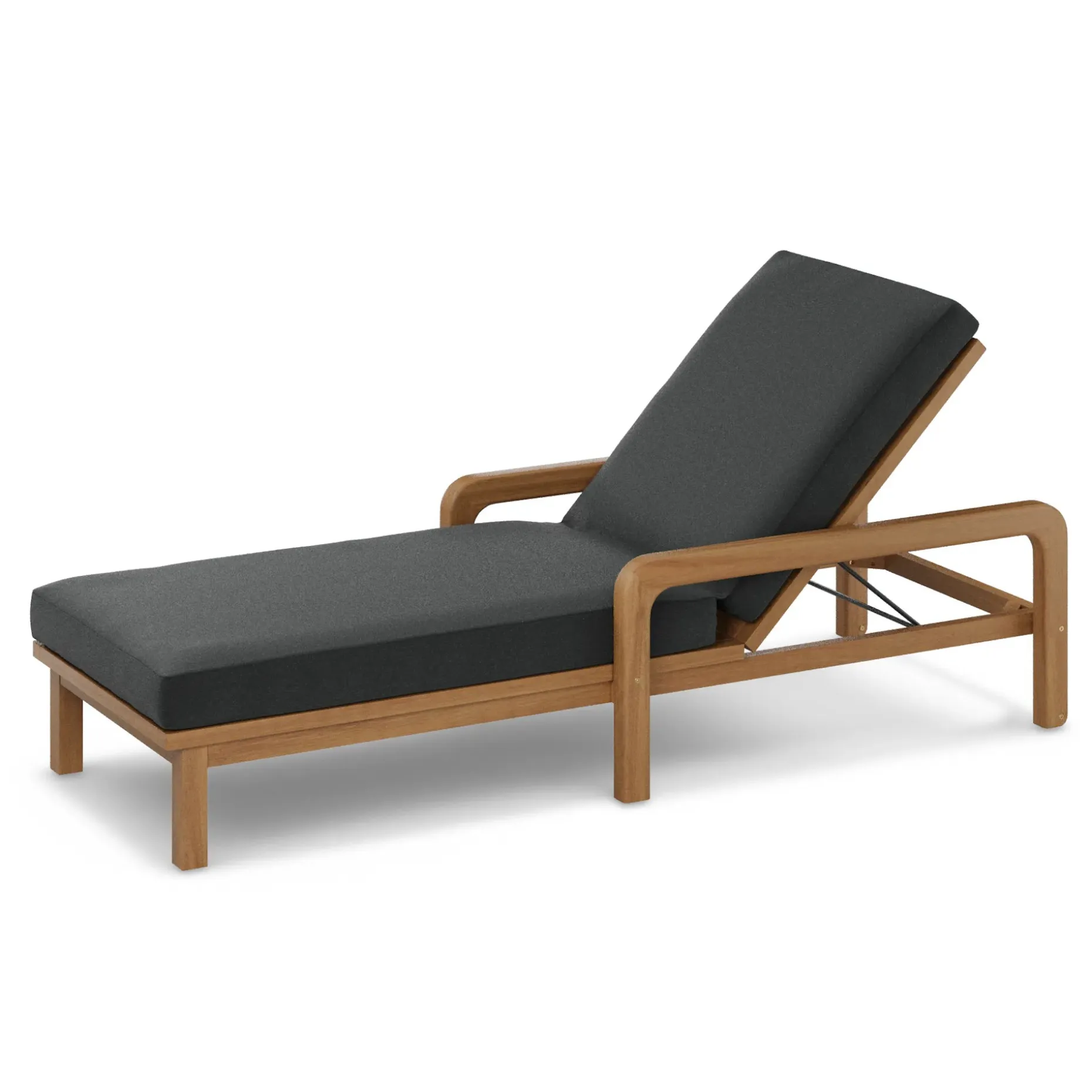 Laholm 78" Outdoor Chaise Lounge - Dravite Black