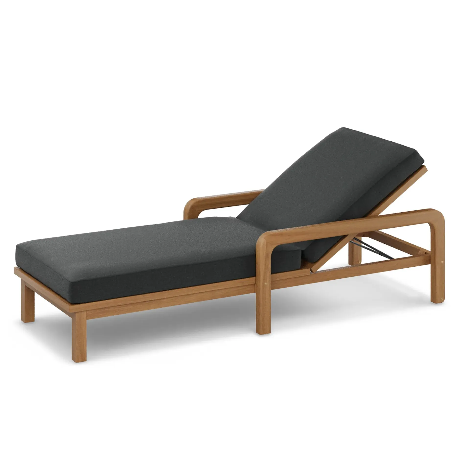 Laholm 78" Outdoor Chaise Lounge - Dravite Black