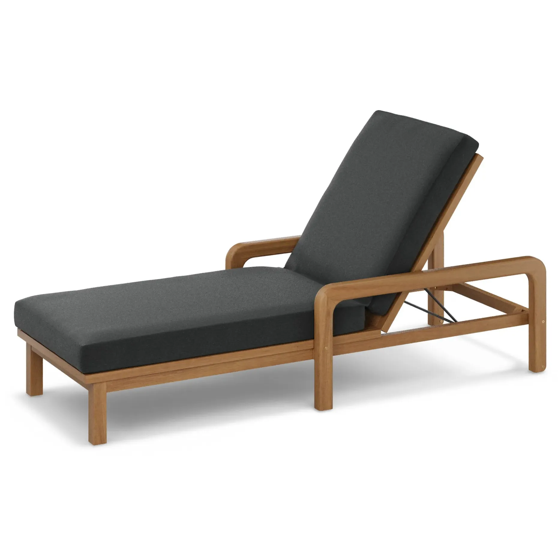 Laholm 78" Outdoor Chaise Lounge - Dravite Black
