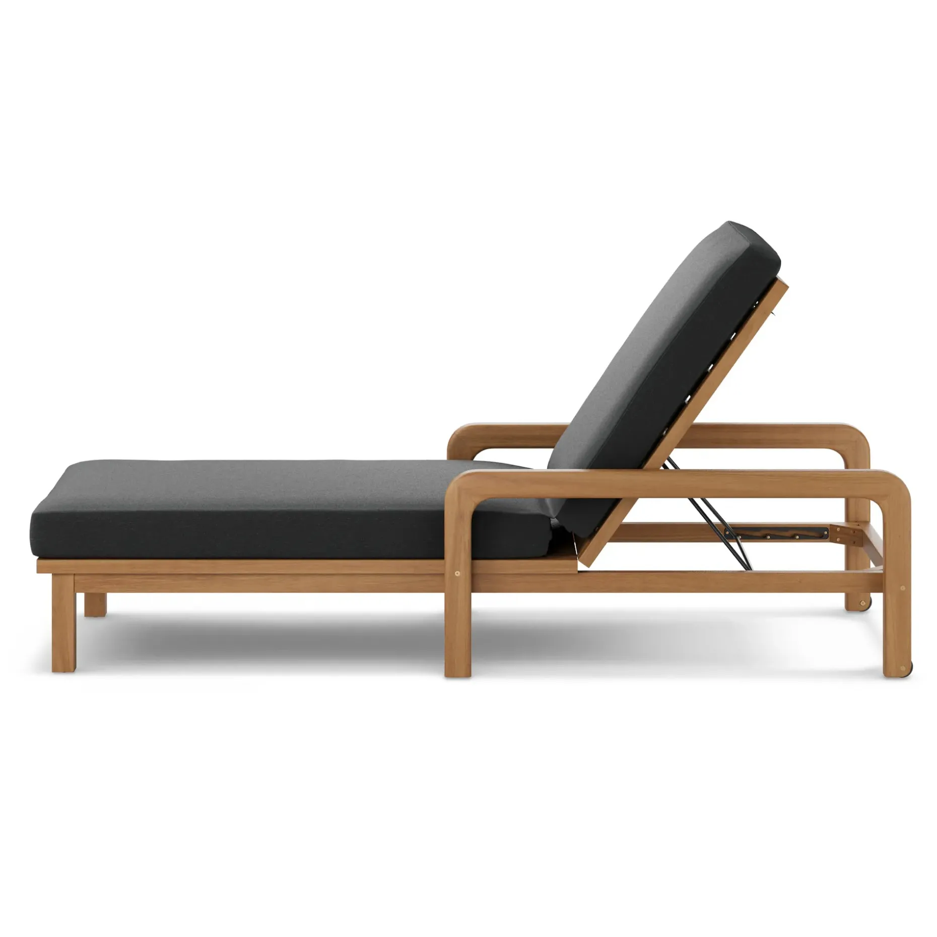 Laholm 78" Outdoor Chaise Lounge - Dravite Black