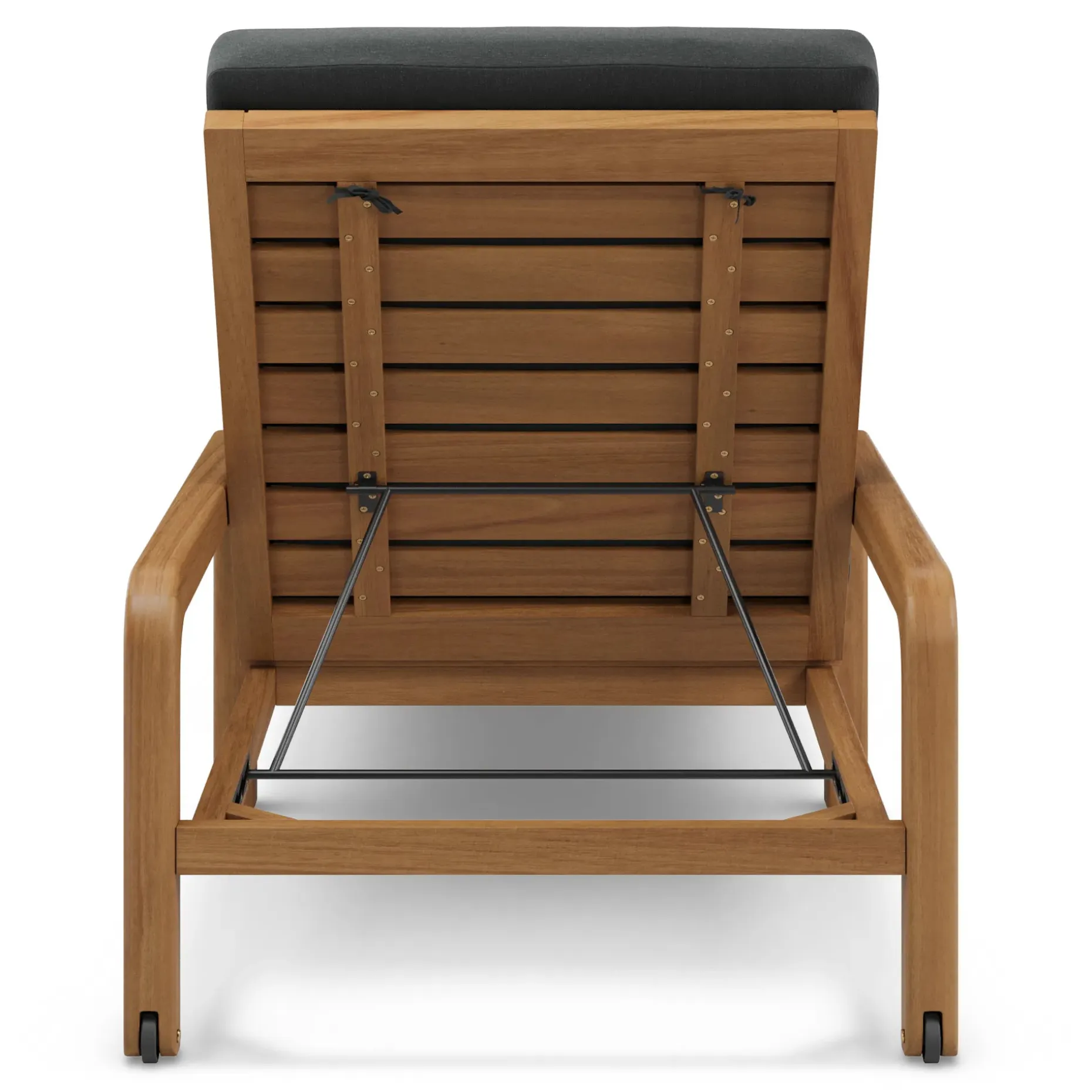 Laholm 78" Outdoor Chaise Lounge - Dravite Black
