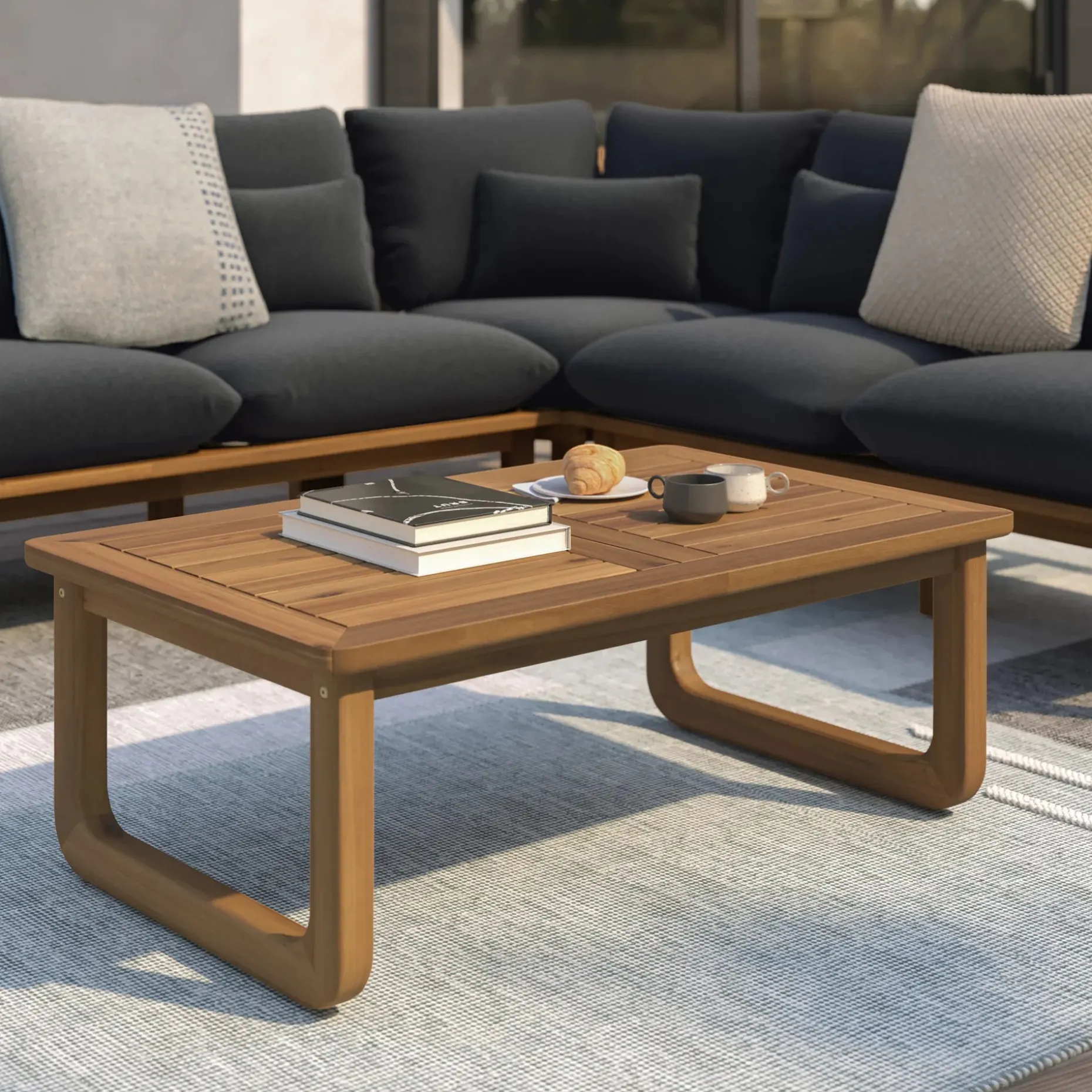 Laholm 43" Outdoor Coffee Table - Acacia