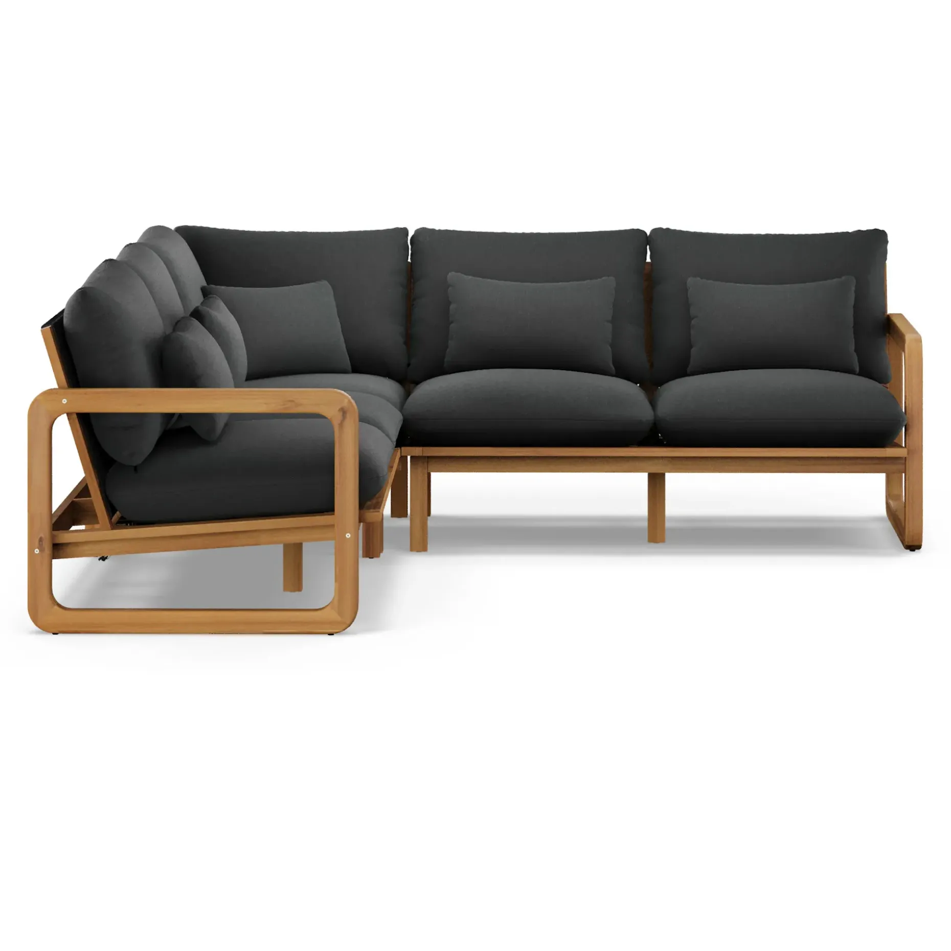 Laholm 94" Outdoor Corner Sectional - Dravite Black