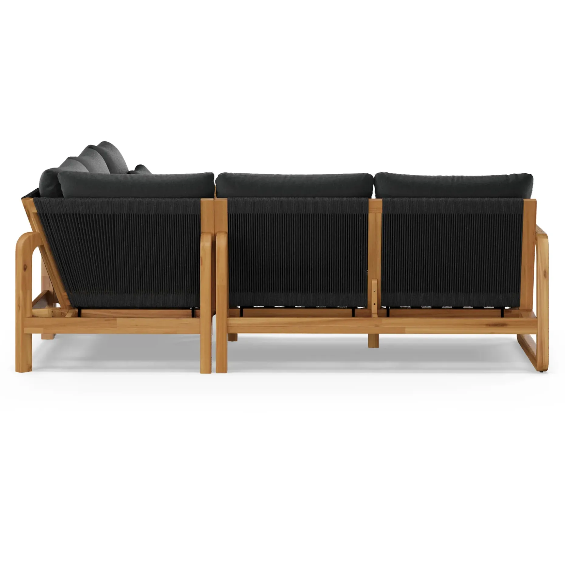 Laholm 94" Outdoor Corner Sectional - Dravite Black