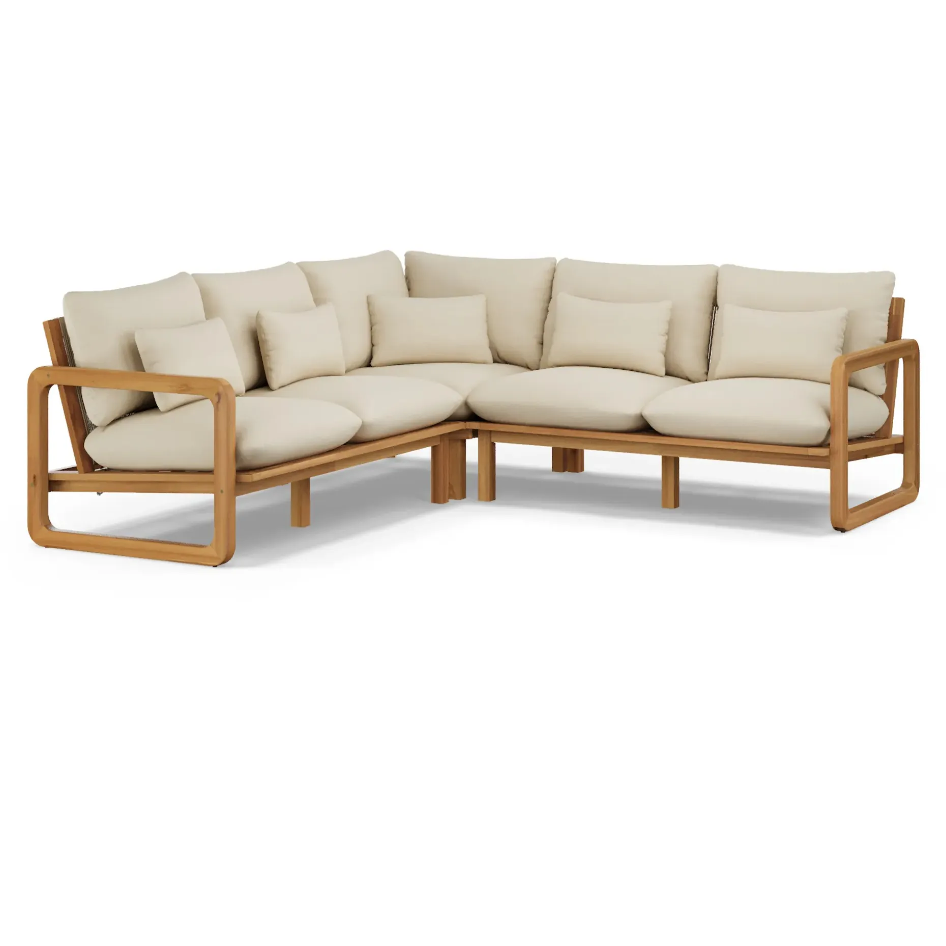 Laholm 94" Outdoor Corner Sectional Set - Dravite Ivory