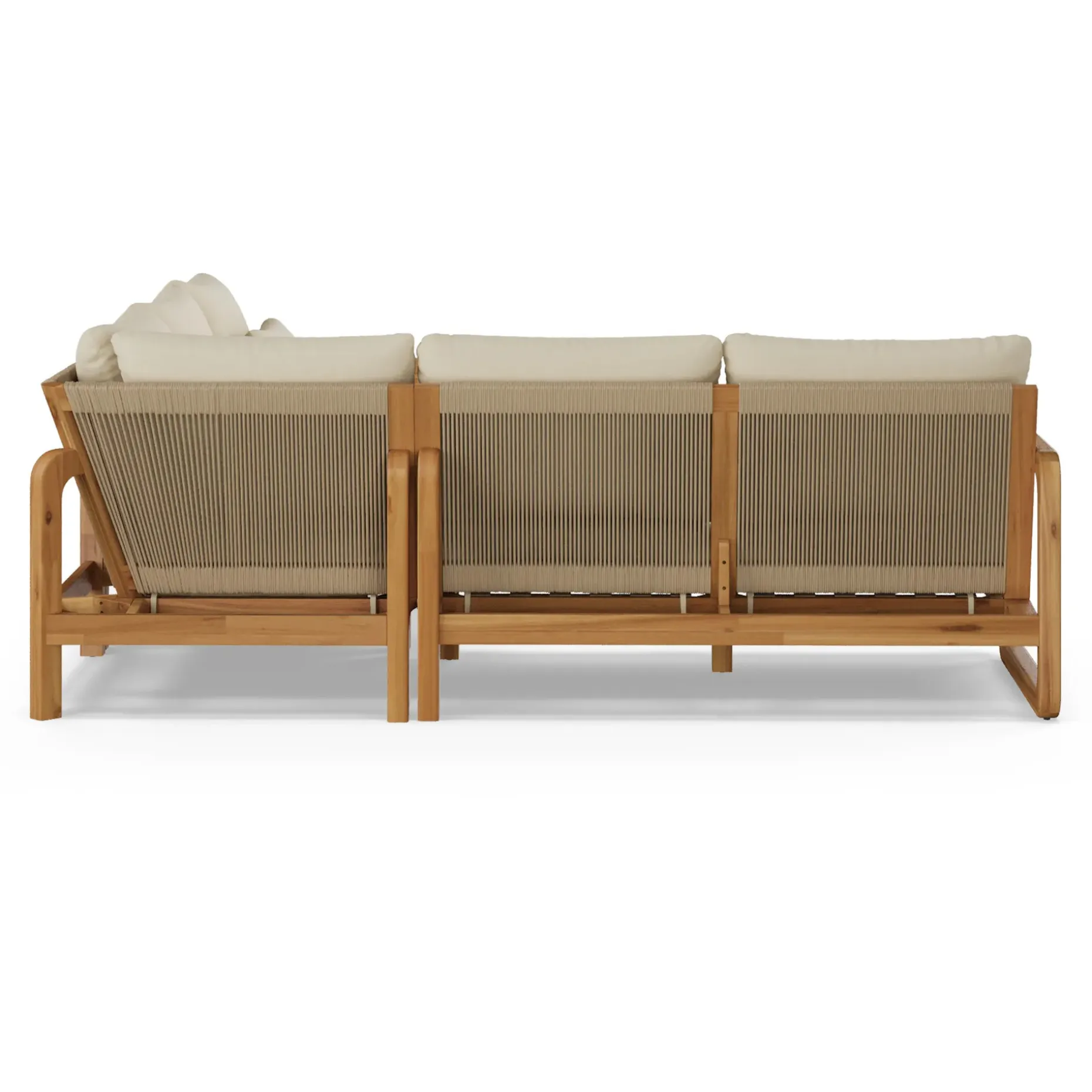 Laholm 94" Outdoor Corner Sectional Set - Dravite Ivory