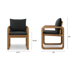 Laholm Outdoor Dining Chair - Dravite Black