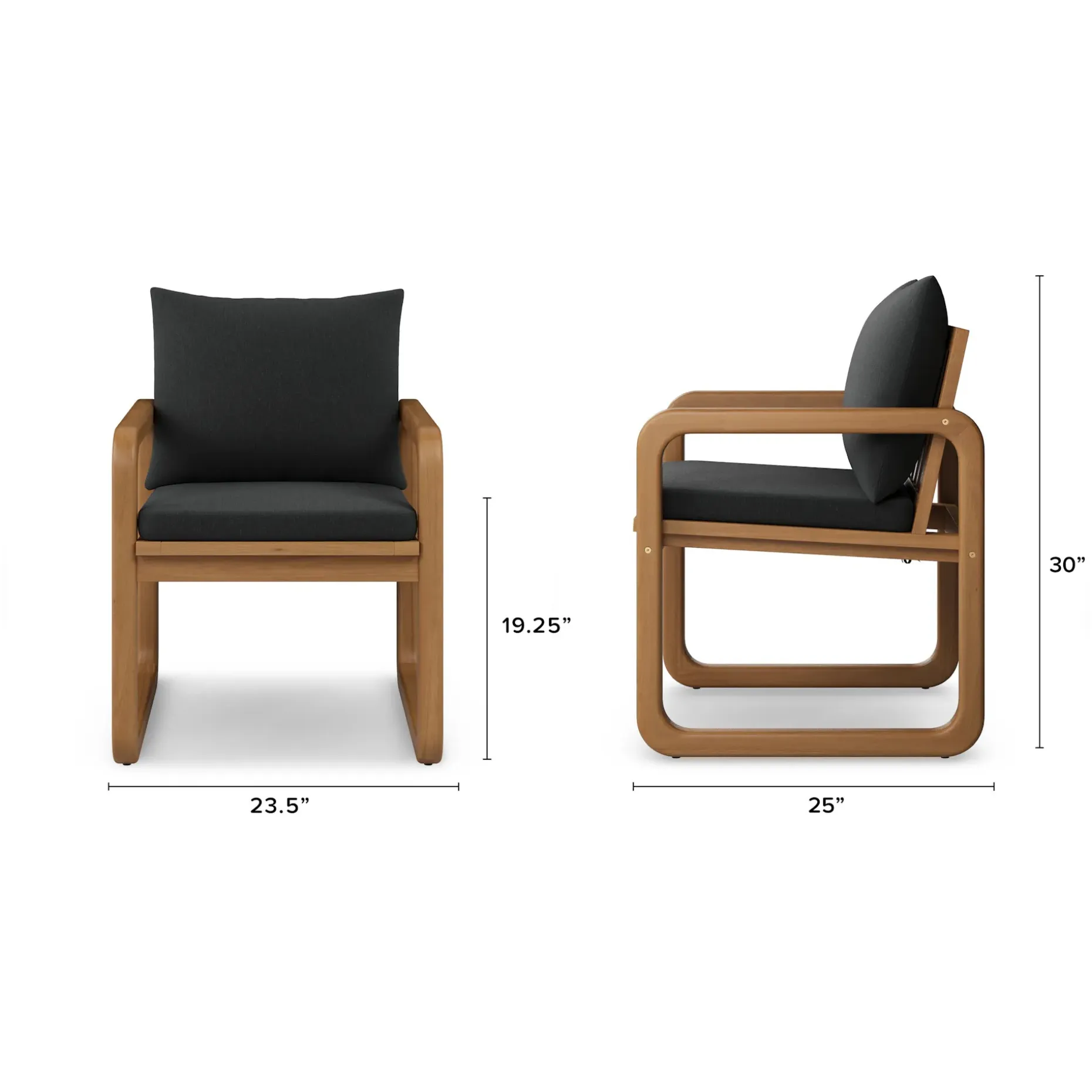 Laholm Outdoor Dining Chair - Dravite Black