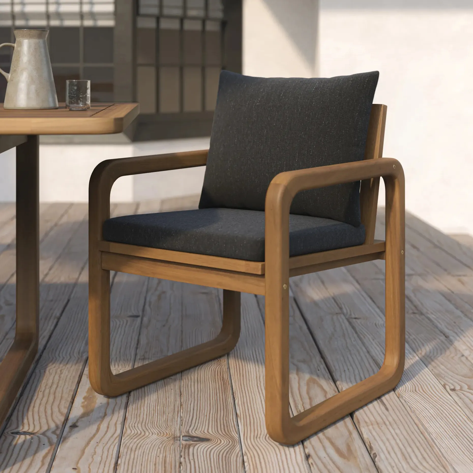 Laholm Outdoor Dining Chair - Dravite Black
