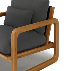 Laholm 36.5" Outdoor Lounge Chair - Dravite Black