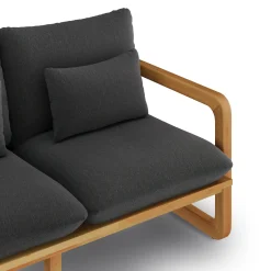 Laholm 70" Outdoor Loveseat and Ottoman Set - Dravite Black