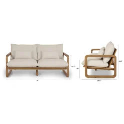 Laholm 70" Outdoor Loveseat - Dravite Ivory