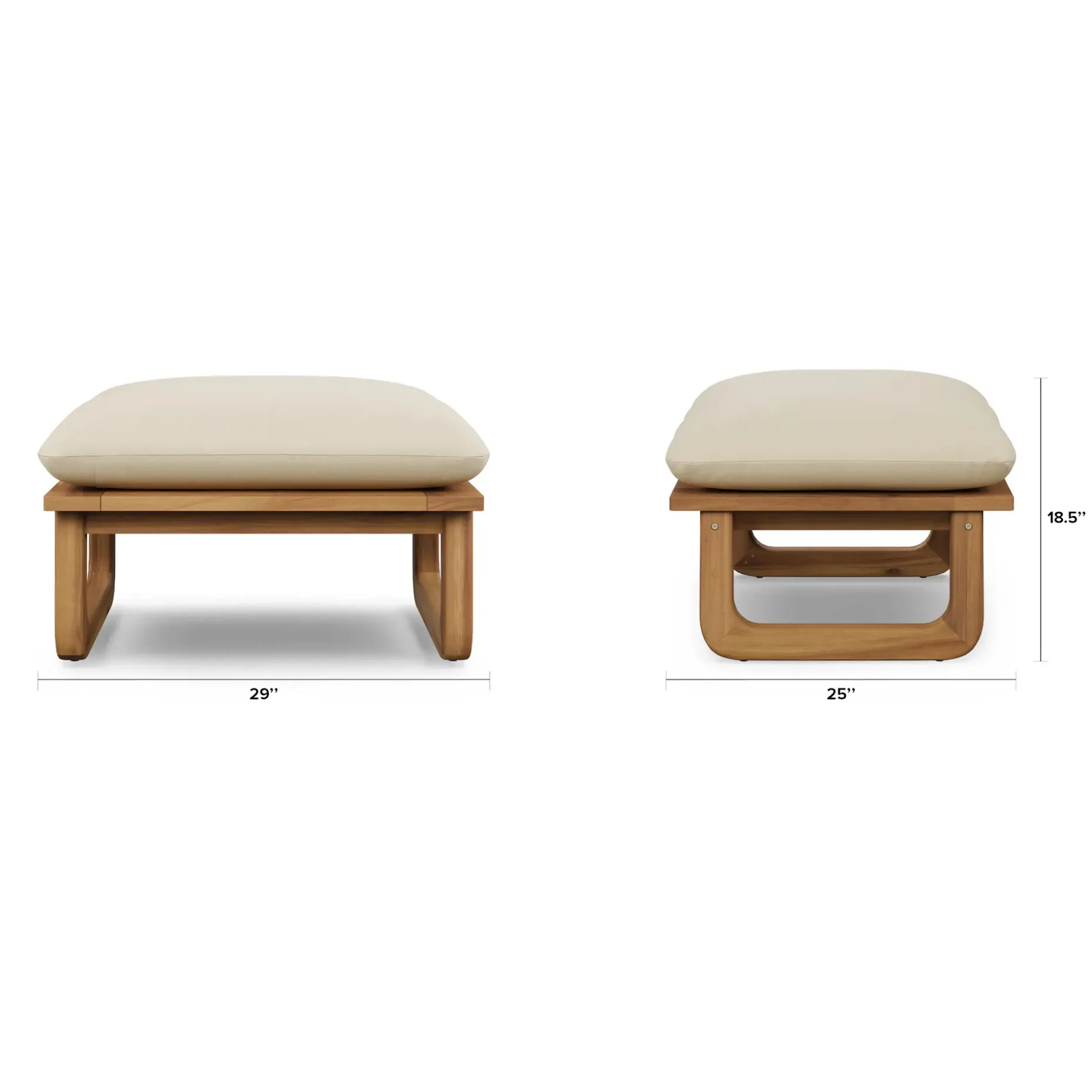 Laholm 29" Outdoor Ottoman - Dravite Ivory