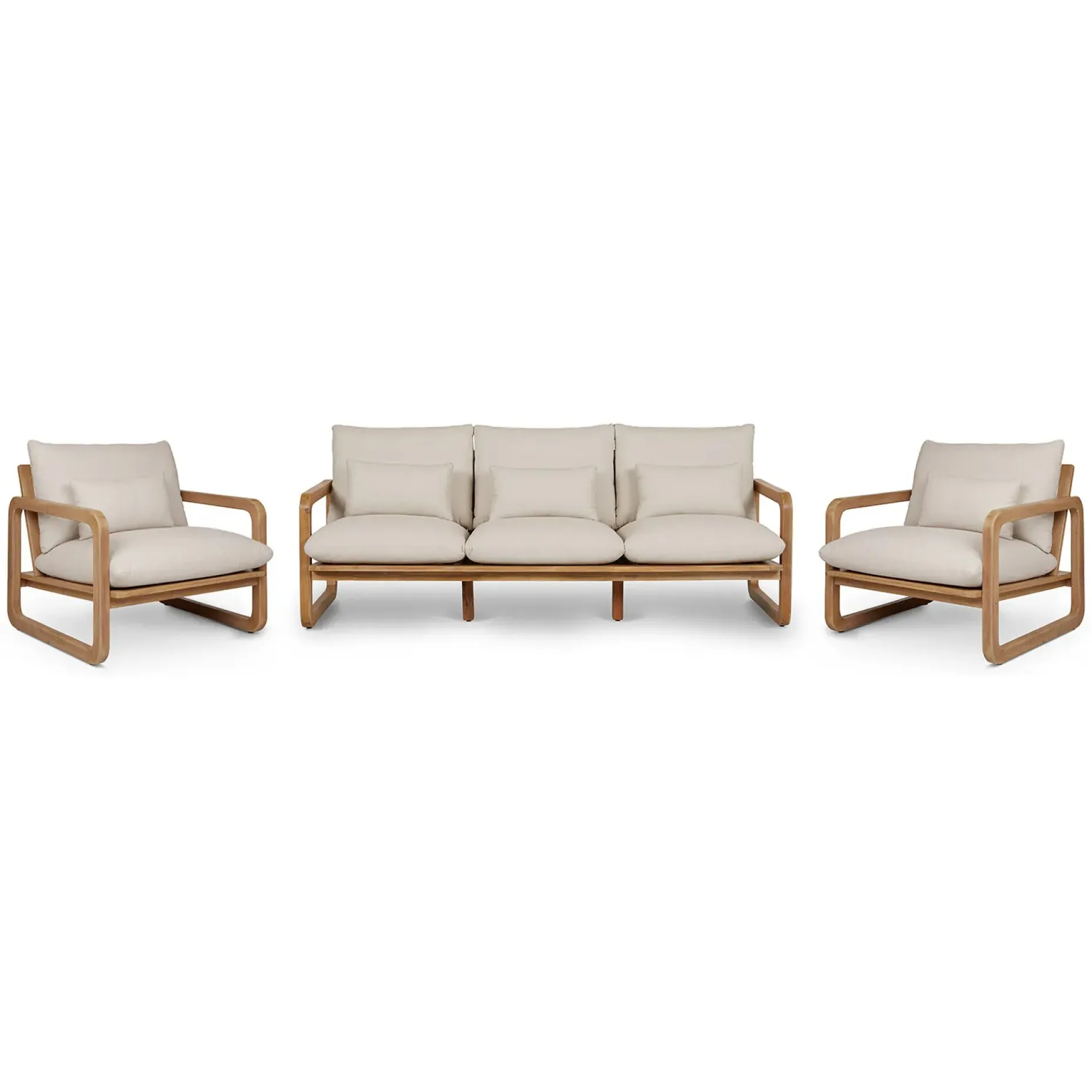Laholm 88" Outdoor Sofa Set - Dravite Ivory