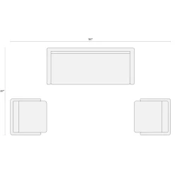 Laholm 88" Outdoor Sofa Set - Dravite Black
