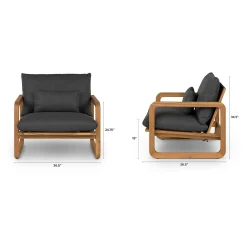 Laholm 88" Outdoor Sofa Set - Dravite Black
