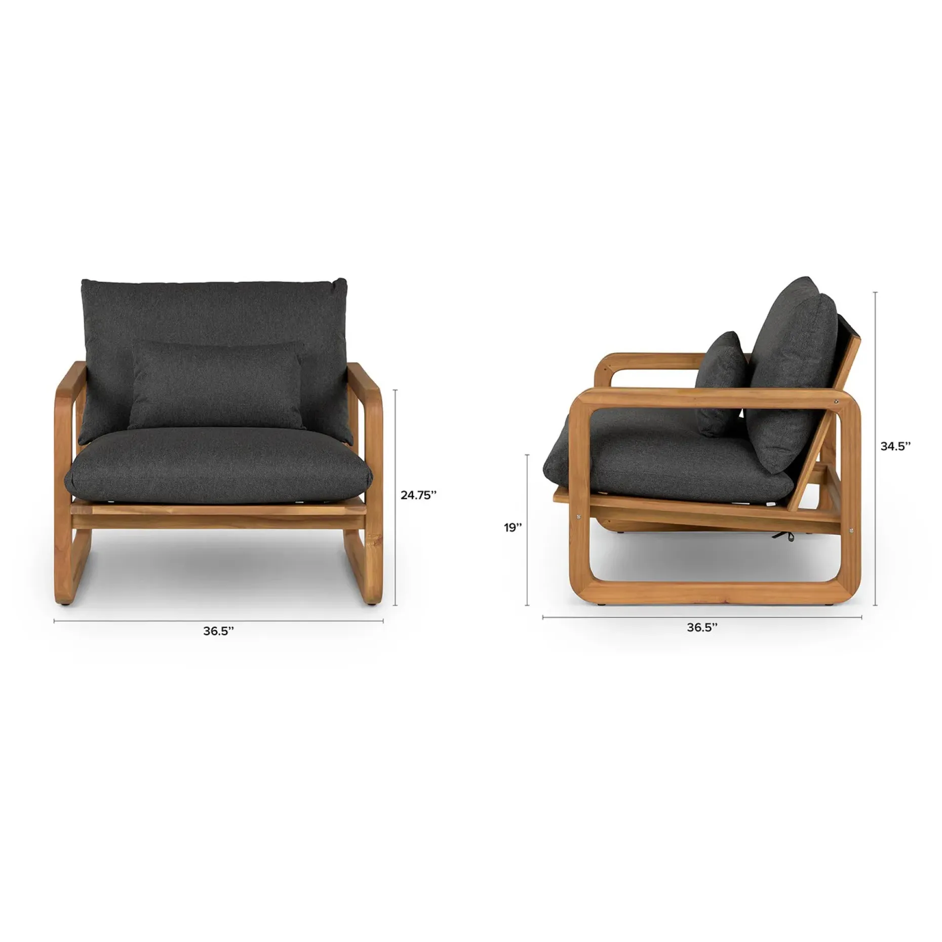 Laholm 88" Outdoor Sofa Set - Dravite Black