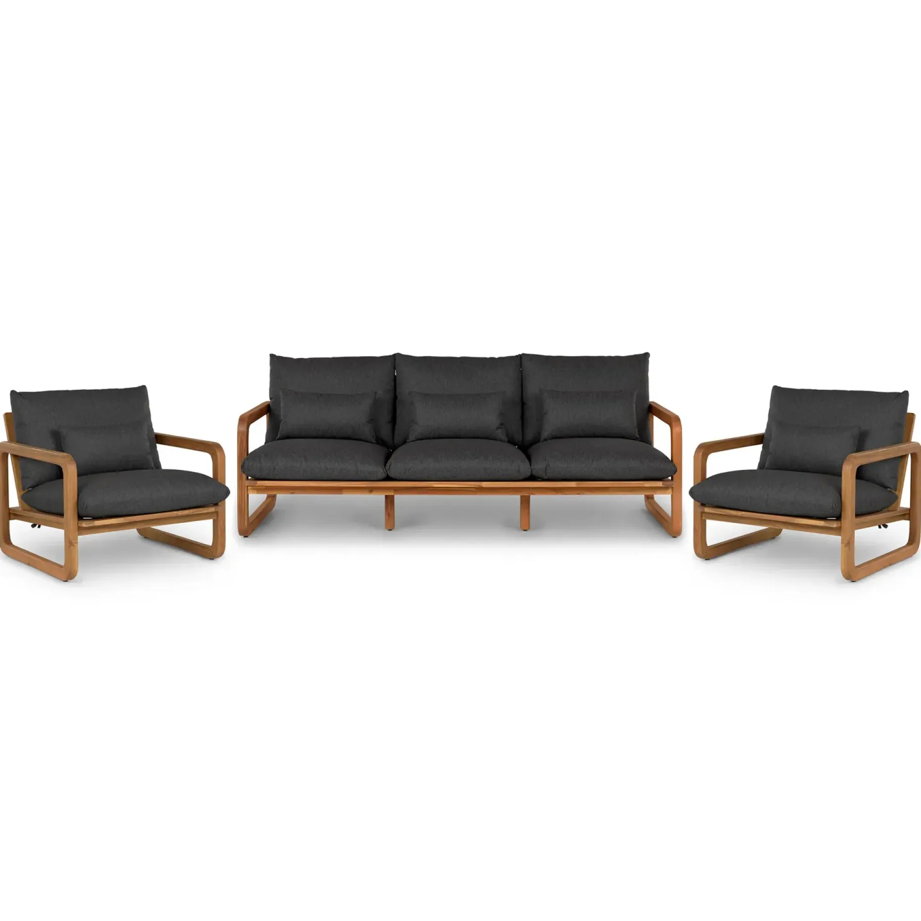 Laholm 88" Outdoor Sofa Set - Dravite Black