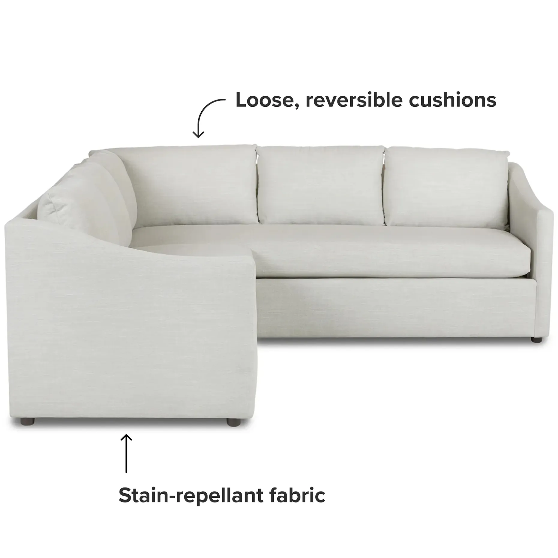 Landry 91" Corner Sectional - Napa Dove