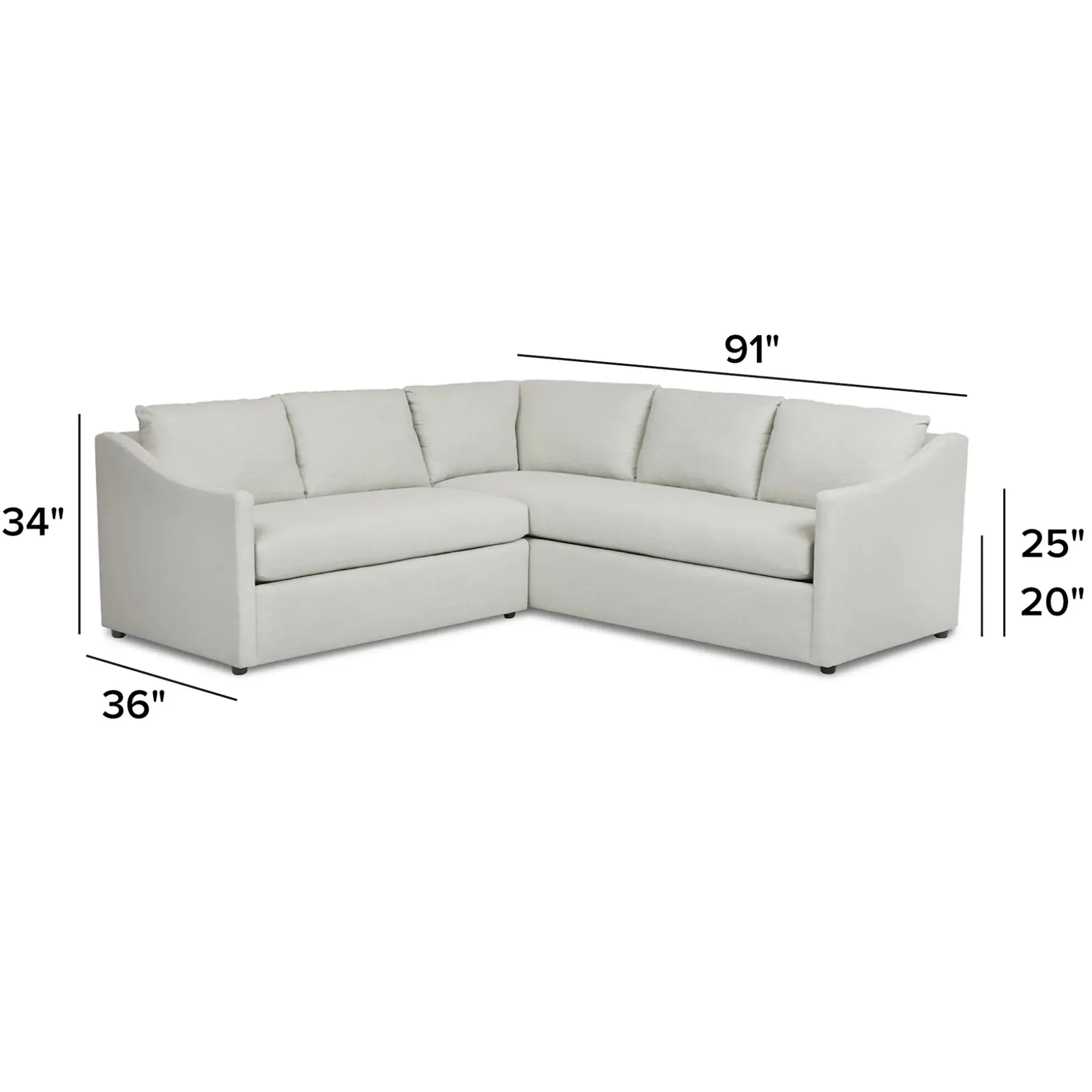 Landry 91" Corner Sectional - Napa Dove