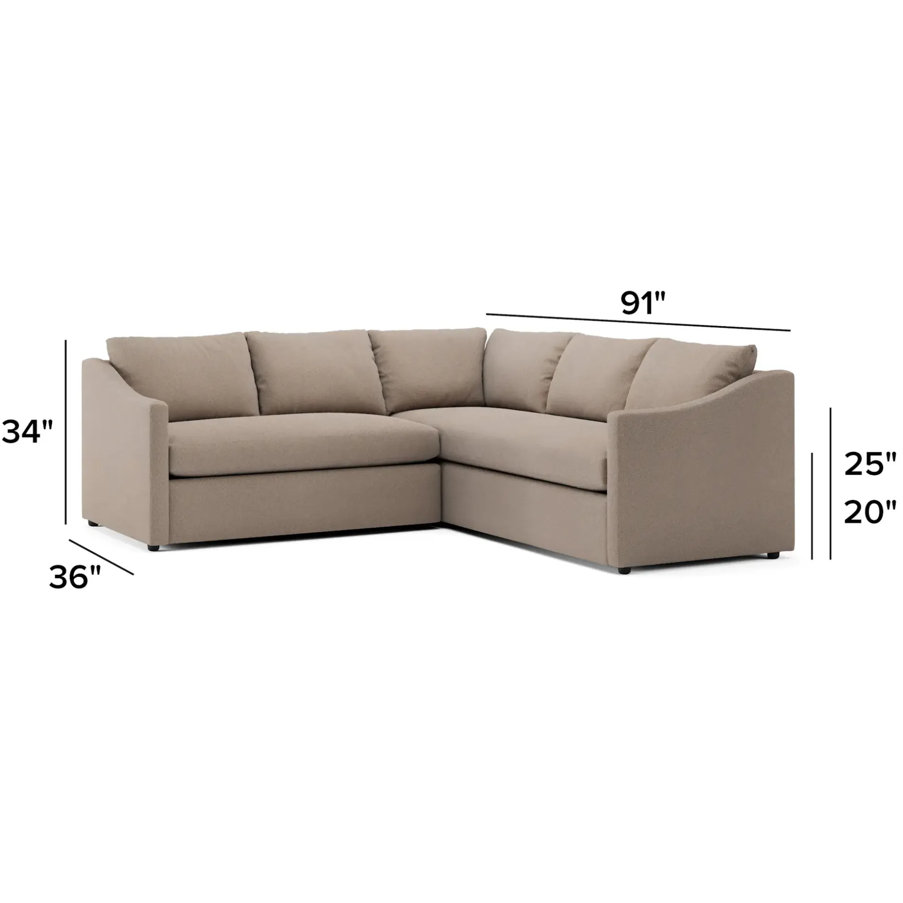 Landry 91" Corner Sectional - Sandstone Wool Bouclé