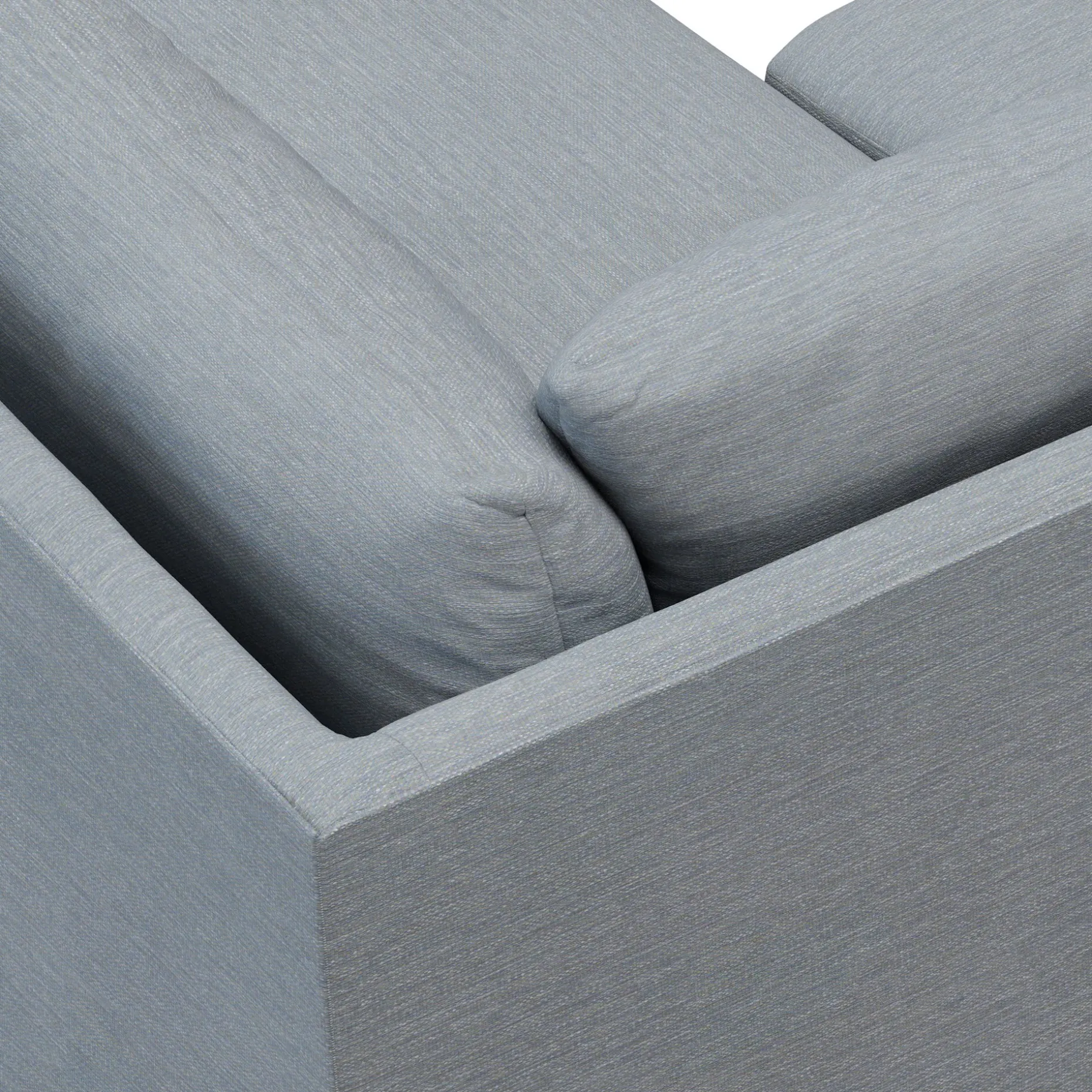 Landry 91" Corner Sectional - Silver Light Blue