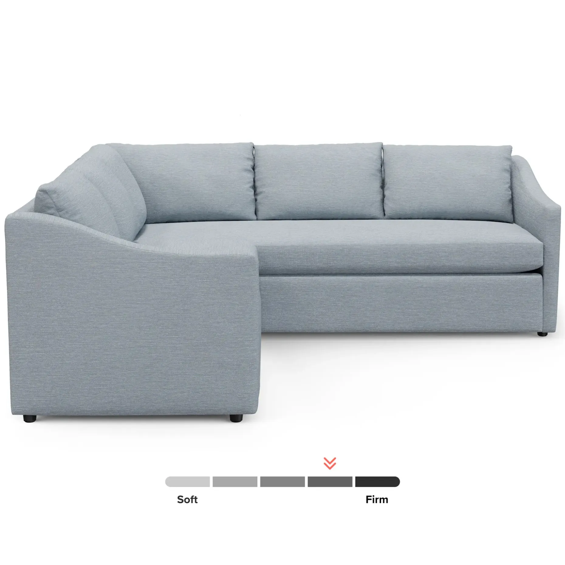 Landry 91" Corner Sectional - Silver Light Blue