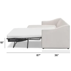 Landry 109" Left Storage Sleeper Sectional - Napa White