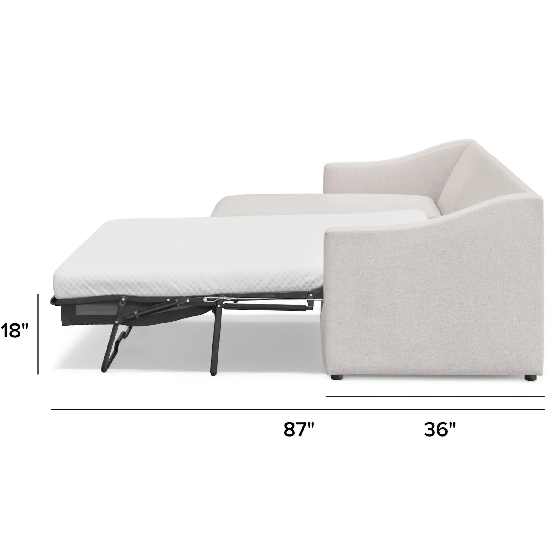 Landry 109" Left Storage Sleeper Sectional - Napa White