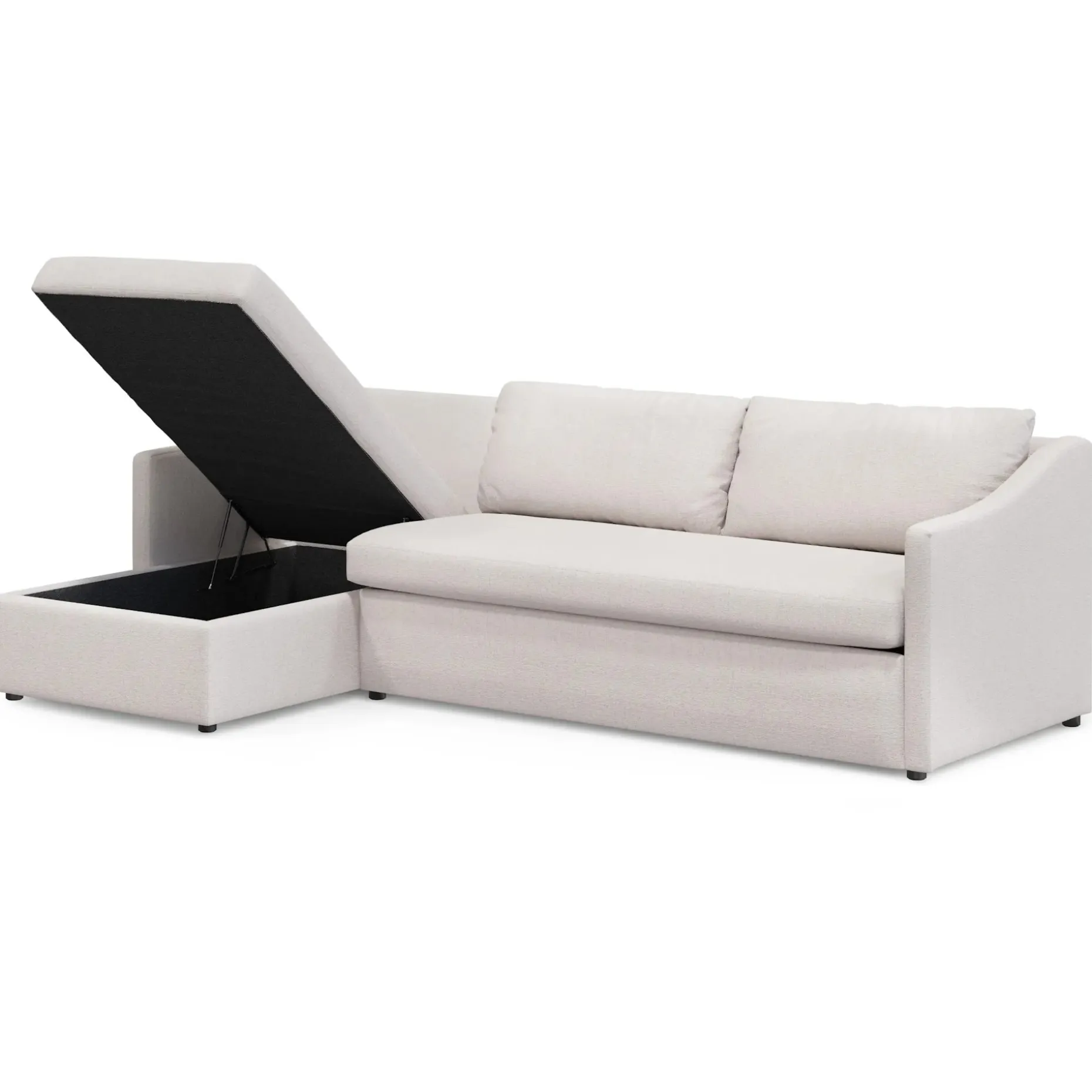 Landry 109" Left Storage Sleeper Sectional - Napa White