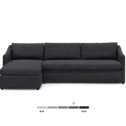 Landry 109" Left Storage Sleeper Sectional - Napa Charcoal