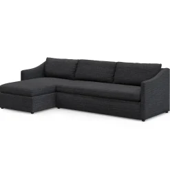 Landry 109" Left Storage Sleeper Sectional - Napa Charcoal