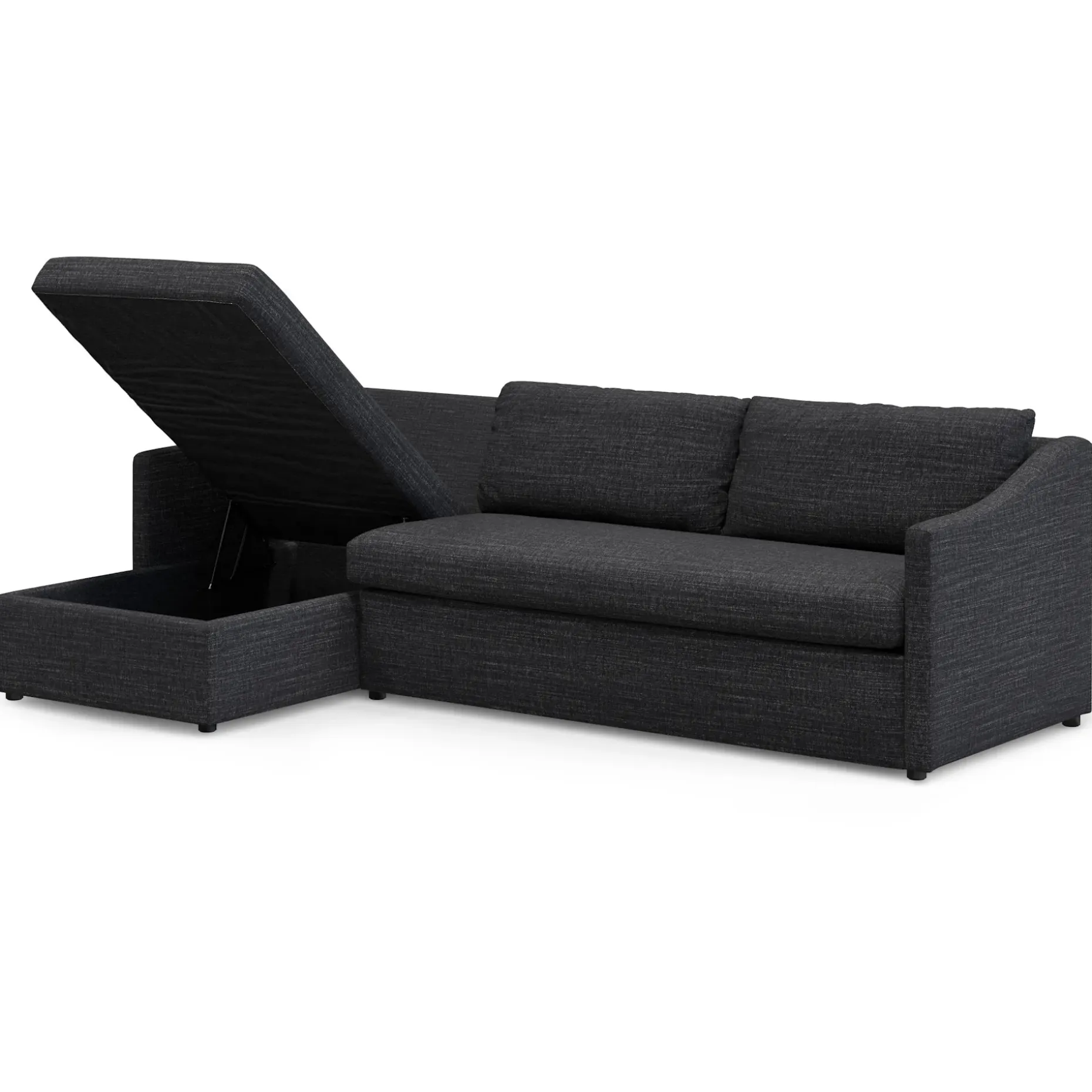 Landry 109" Left Storage Sleeper Sectional - Napa Charcoal