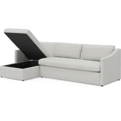 Landry 109" Left Storage Sleeper Sectional - Napa Dove