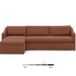 Landry 109" Left Storage Sleeper Sectional - Napa Rust
