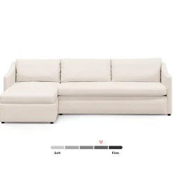 Landry 109" Left Storage Sleeper Sectional - Ivory Wool Bouclé